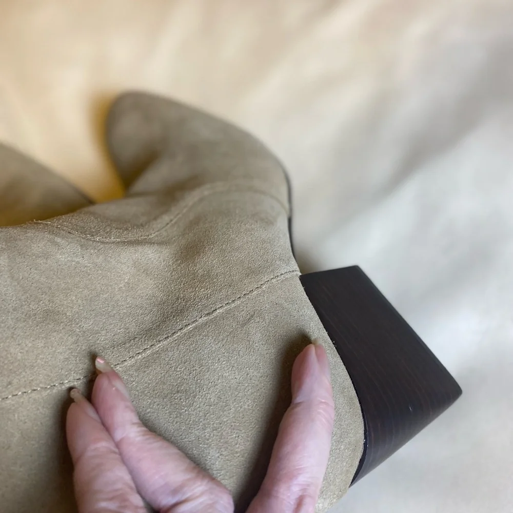 $179 NEW BLONDO Sadie Waterproof Bootie Taupe Suede Size 10 BLOCK HEEL SQAURE - Picture 14 of 14